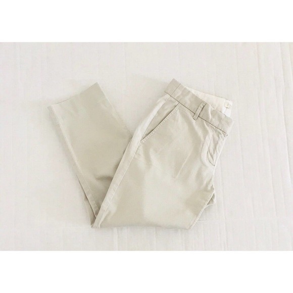 J Crew | Petite Skimmer Pants Size 2 Beige Ankle Crop Cotton Stretch - Picture 6 of 8